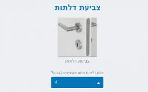 כמות הדלתות שרוצים לצבוע